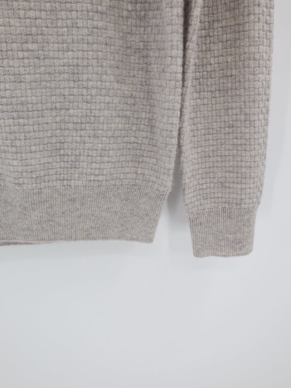 Christian Lacroix Sweater Mens Small 2 Ply Cashmere 1/4 Zip Pullover waffle knit - Picture 3 of 11